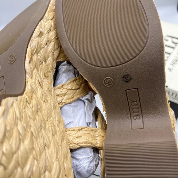 a.n.a Womens Merlin Wedge Sandals Brown Natural Size 9.5M - Picture 11 of 13